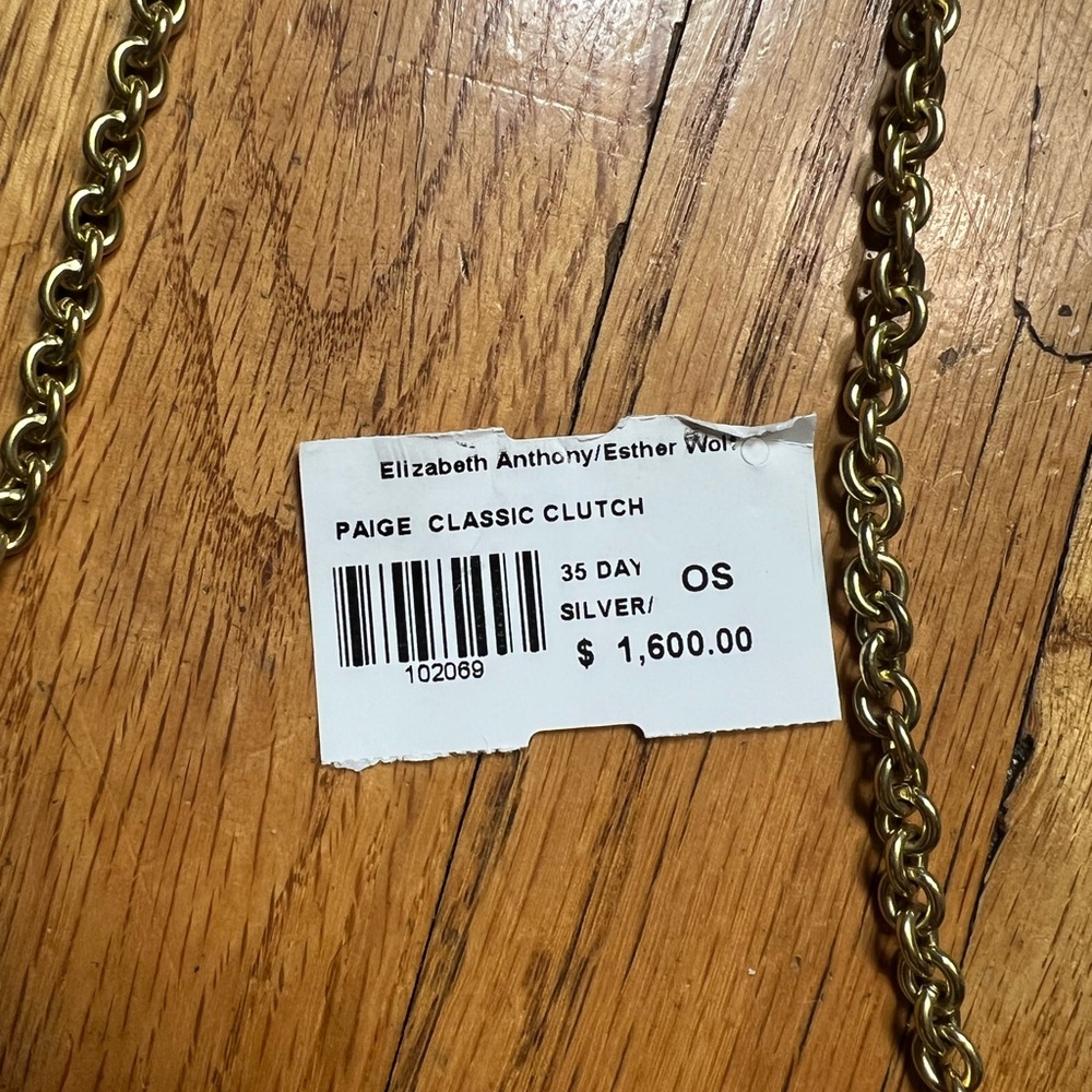 Elizabeth Anthony Silver Clutch with Gold Chain - Picture 6 of 6